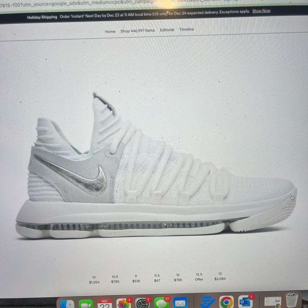 Nike KD 10 size 9 color still KD